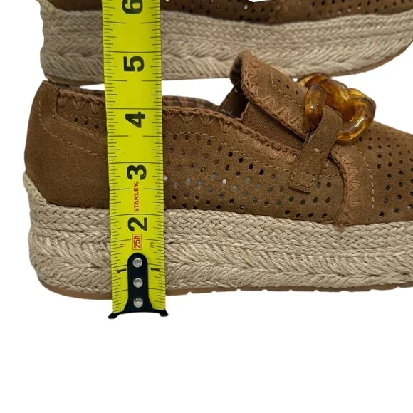 Dolce Vita Jhenee Leather Perforated Chunky Chain Espadrille Perf Women's sz 8.5 - Picture 7 of 11